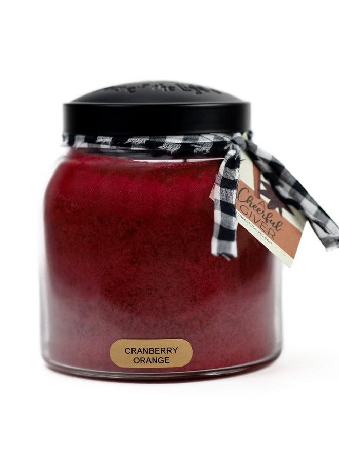 A Cheerful Giver A Cheerful Giver - Cranberry Orange - 34oz Papa Scented Candle Jar with Lid - Keepers of the Light - 155 Hours of Burn Time, Gift for Women, Red  - Image 1