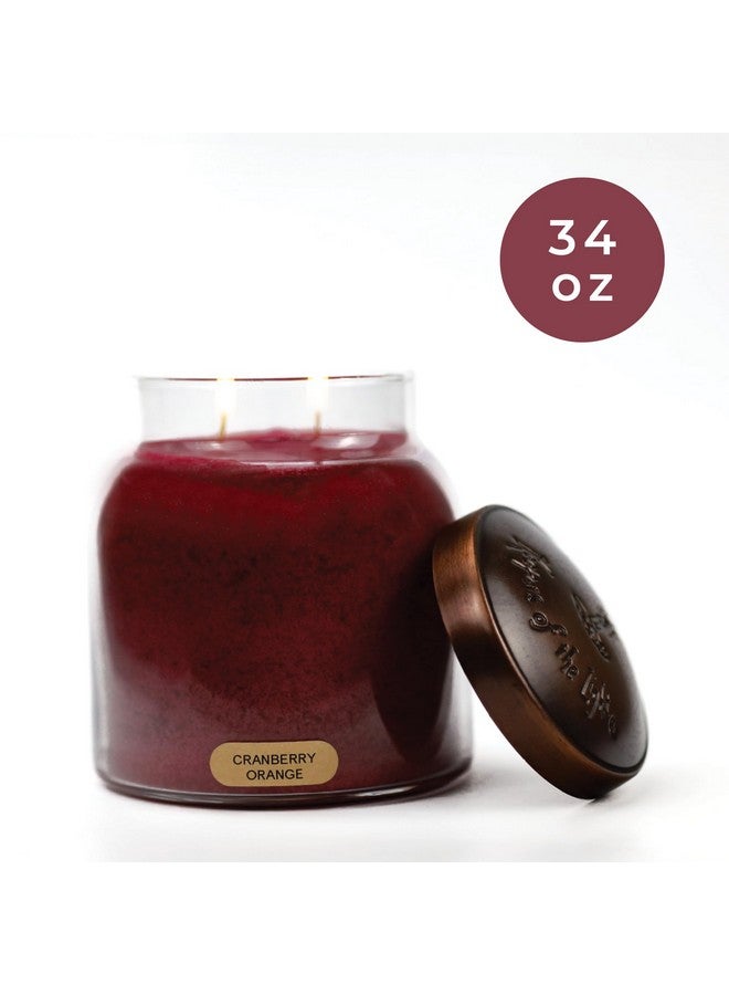 A Cheerful Giver A Cheerful Giver - Cranberry Orange - 34oz Papa Scented Candle Jar with Lid - Keepers of the Light - 155 Hours of Burn Time, Gift for Women, Red  - Image 2