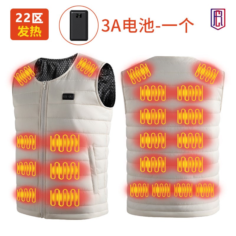Winter Intelligent Heating V-Collar Base Vest Graphene Whole Body Constant Temperature Electric Heating Warm Heating Vest - Image 1