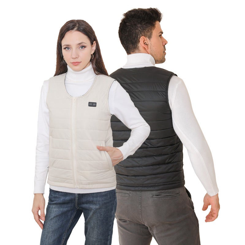 Winter Intelligent Heating V-Collar Base Vest Graphene Whole Body Constant Temperature Electric Heating Warm Heating Vest - Image 3