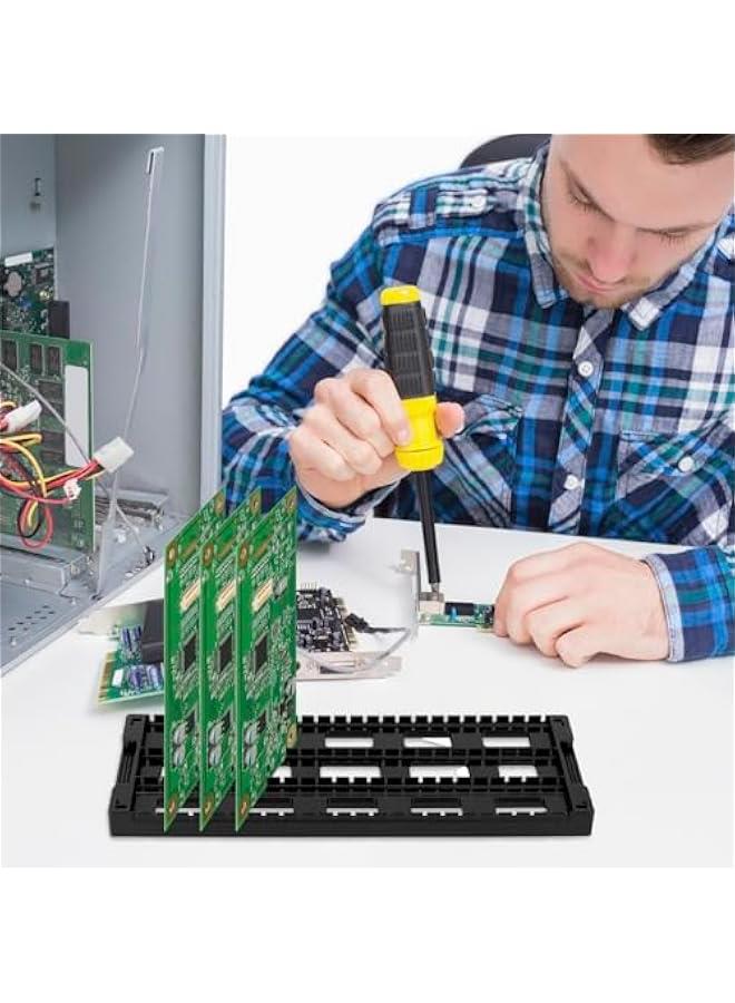 Arabest Antistatic ESD Circulation Rack Shelf, 6 Pack PCB Rack Circuit Board Storage Holder, 25 Slot Storage Stand, ESD Shelf - Image 2