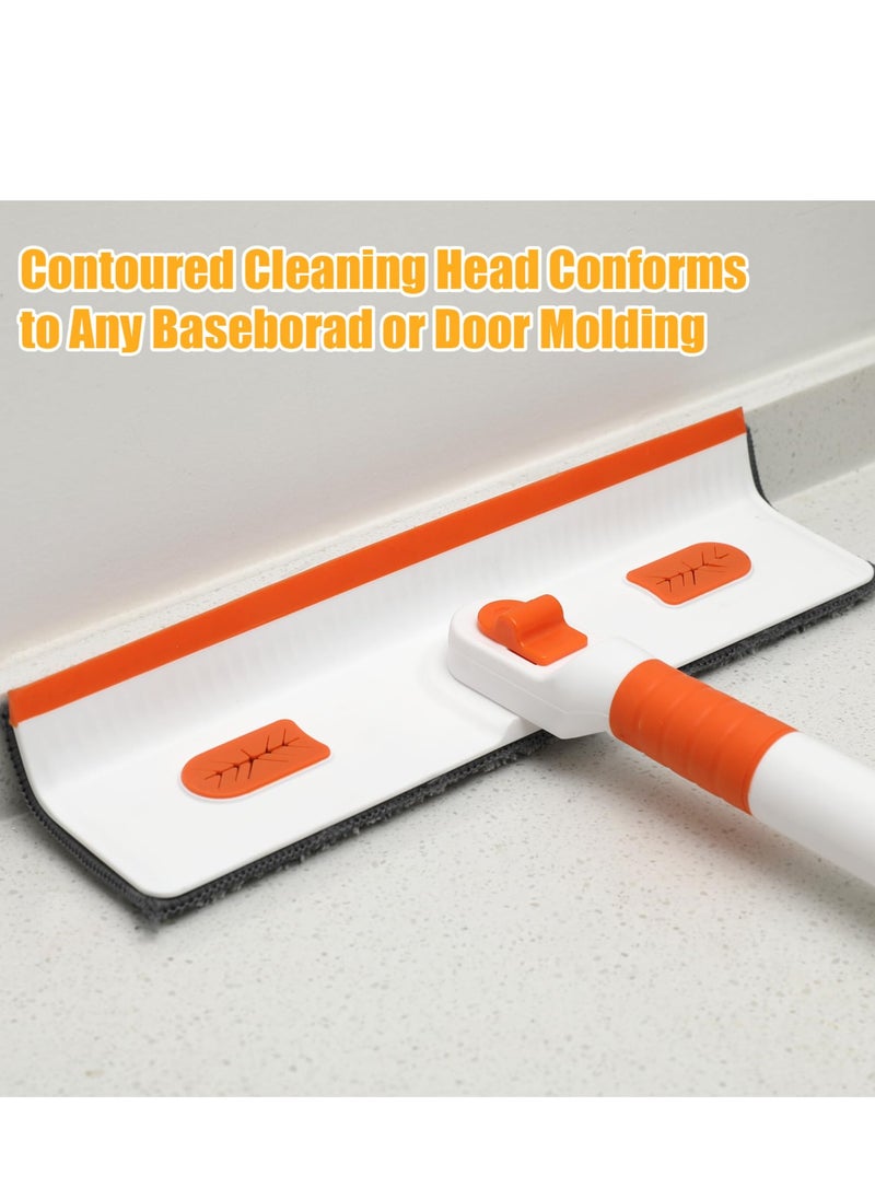 Excefore - Wall Mop with Long Handle,Ceiling Window Glass Cleaning Tool,Wall Cleaning Mop with Retractable Handle, with 4 Reusable Fiber Replacement Cloths - Image 1