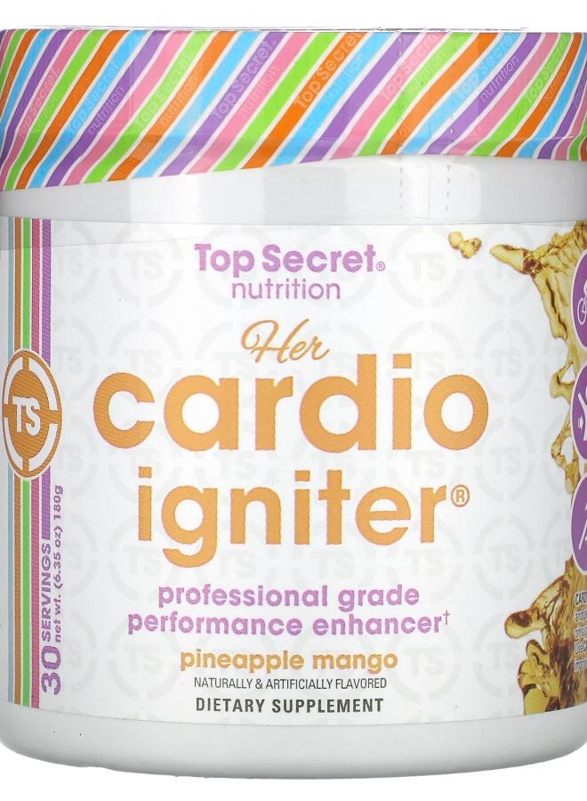 Top Secret Nutrition Her Cardio Igniter  Professional Grade Performance Enhancer Pineapple Mango 6.35 oz (180 g)