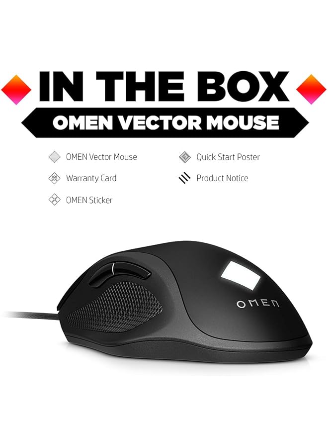 HP Omen Vector Gaming Mouse Wired E Sport Grade Omen Radar 3 Sensor Up To 16 000 Dpi 99% Accuracy 6 Programmable Buttons Adjustable Weights Customizable Leds 2 Year Warranty Black 8Bc53Aa  - Image 5