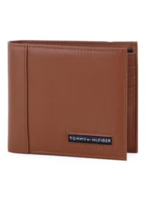 Tommy Hilfiger Men's Leather Wallet – Slim Bifold with 6 Credit Card Pockets and Removable ID Window, Tan Beige, One Size