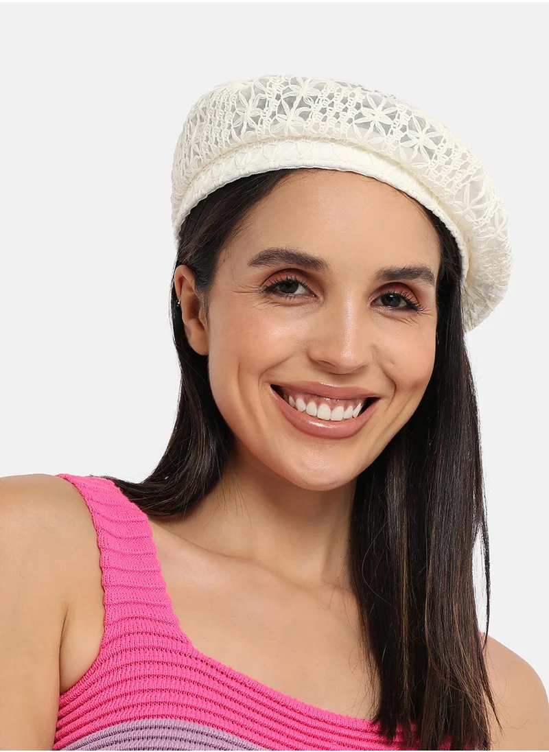 Haute Sauce Self-Design Beret Hat - White