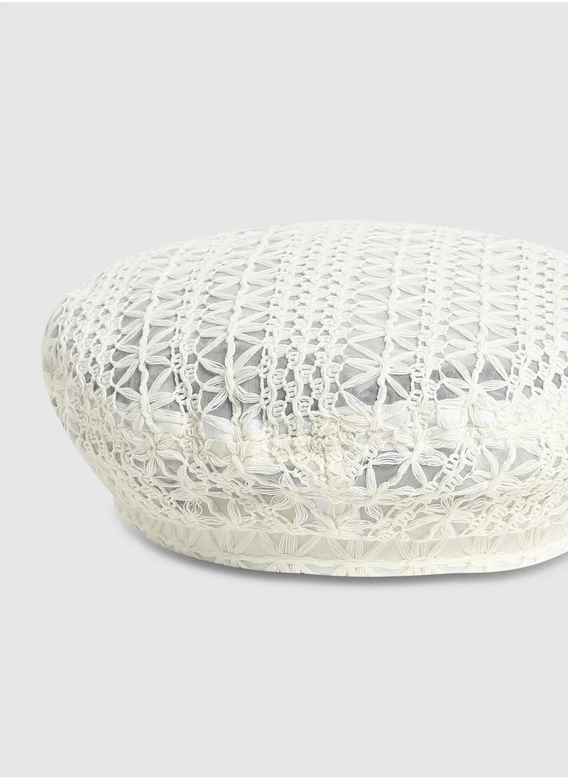 Haute Sauce Self-Design Beret Hat - White