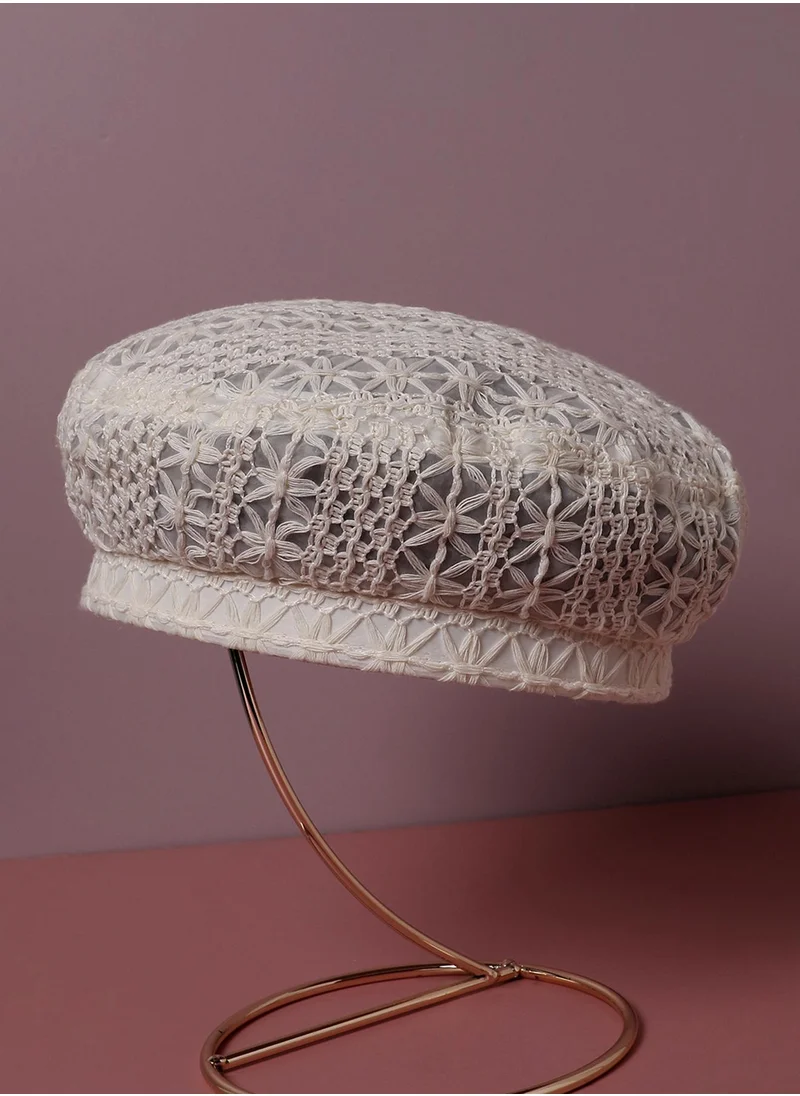 Haute Sauce Self-Design Beret Hat - White