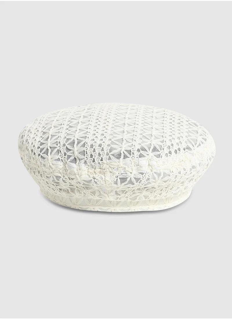 Haute Sauce Self-Design Beret Hat - White