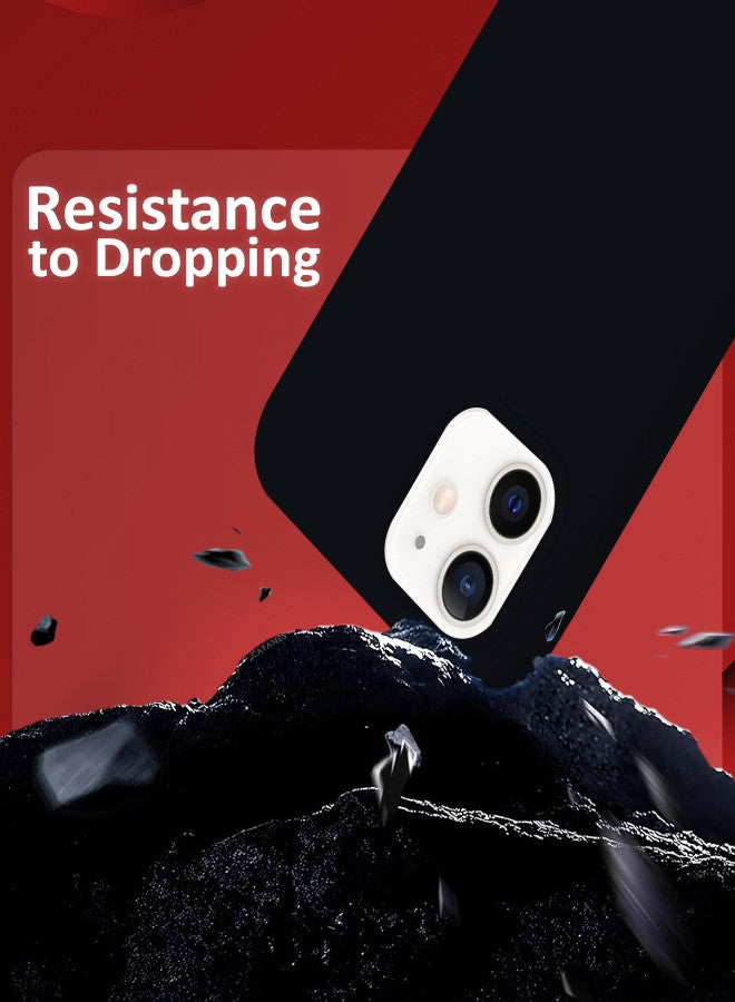 CATANES [for iPhone 12] Silicone Case Shockproof Protective Case Anti Scratch Smooth Case Cover/Black - Image 3