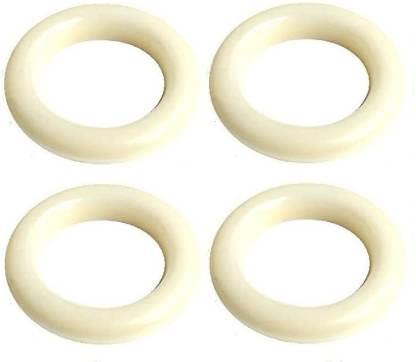 QZibeva Curtain PVC Ring Glossys Ivory with Flexi Lock Suitable for Any 1 inch Curtain Rod Silver Glossy 98 Male 98 Female - Image 1