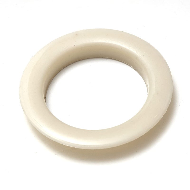 QZibeva Curtain PVC Ring Glossys Ivory with Flexi Lock Suitable for Any 1 inch Curtain Rod Silver Glossy 98 Male 98 Female - Image 4
