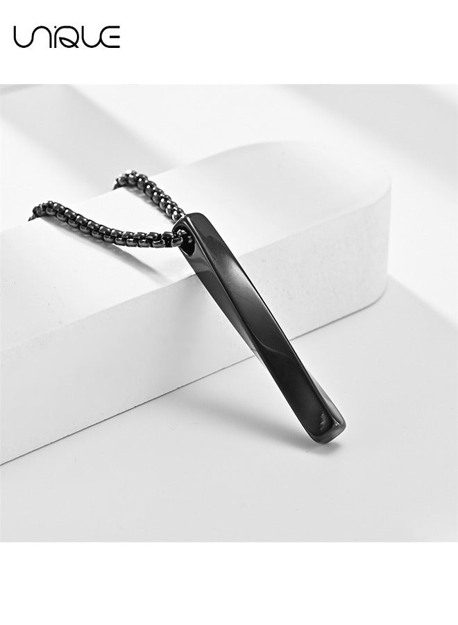 يونيك النمط الأوروبي قلادة حلزونية قلادة شخصية الفولاذ المقاوم للصدأ التيتانيوم الصلب قلادة الإبداعية فاسق الرجال قلادة - أسود - Image 2