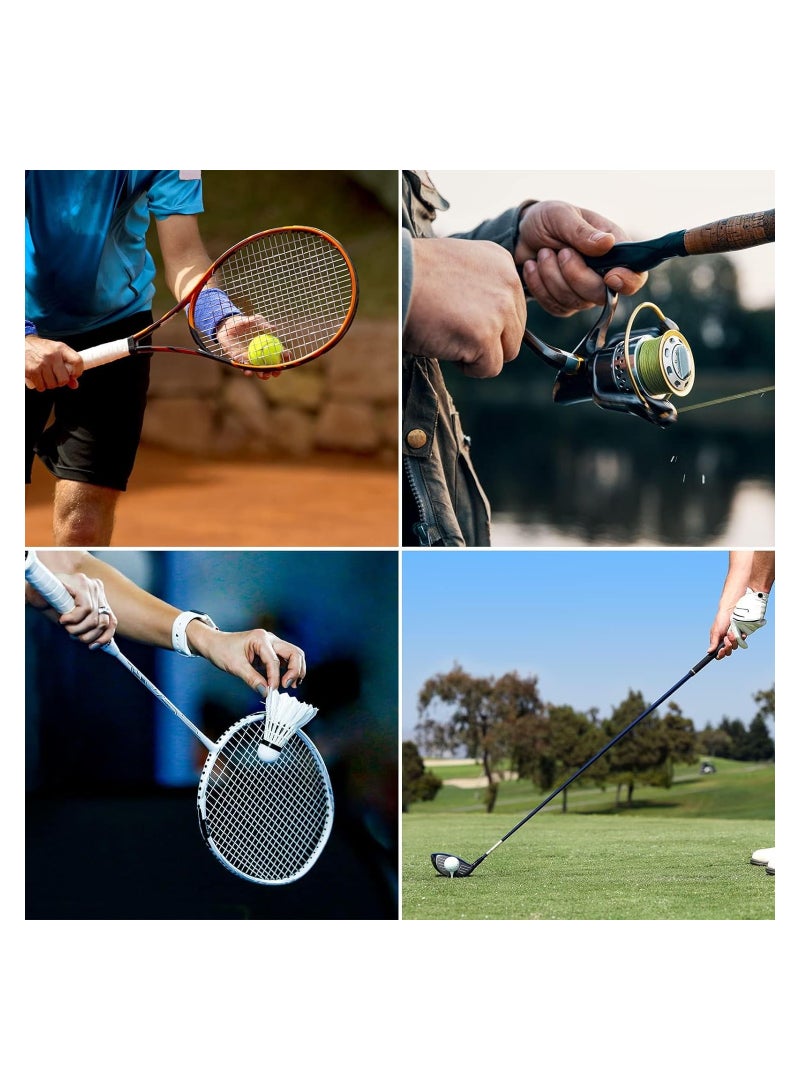 KASTWAVE Racket Overgrip, 2 Pcs Racket Grip Tape for Tennis and Badminton, Bicycle Handle StrapPU Lengthen Grip Tape Non-Slip Absorb Sweat for Tennis Badminton Fishing Rod - Image 5