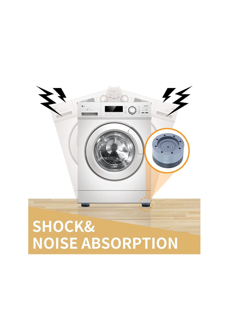 Non-Slip Thick Base Anti Shock and Noise Vibration Cancelling Support For Washing Machine Refrigerator Dishwasher Dryer Foot Pads 4Pc