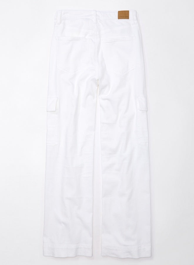 AE Dreamy Drape Stretch Super High-Waisted Cargo Baggy Wide-Leg Jean