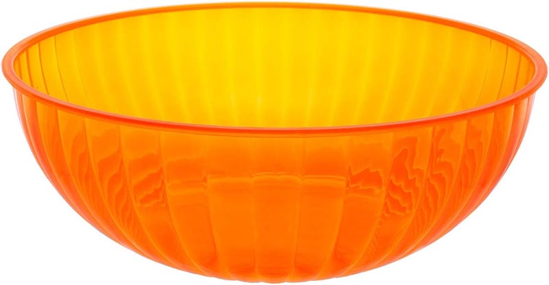 Party Essentials Hard Plastic 192 OZ6 QT15 Gallon Large Serving Bowls For PunchSaladSnackTreatFruit 3Count Neon Orange - Image 1