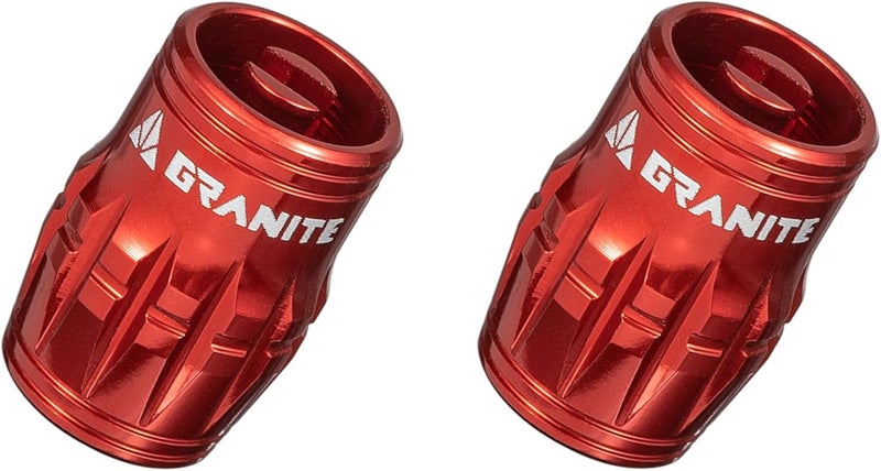 جرانيت غطاء صمام جريانيت جوسي مع وظيفة إزالة قلب الصمام، أغطية صمامات الإطارات المقاومة للغبار للدراجات والمركبات، مجموعة من قطعتين (أحمر) - Image 1