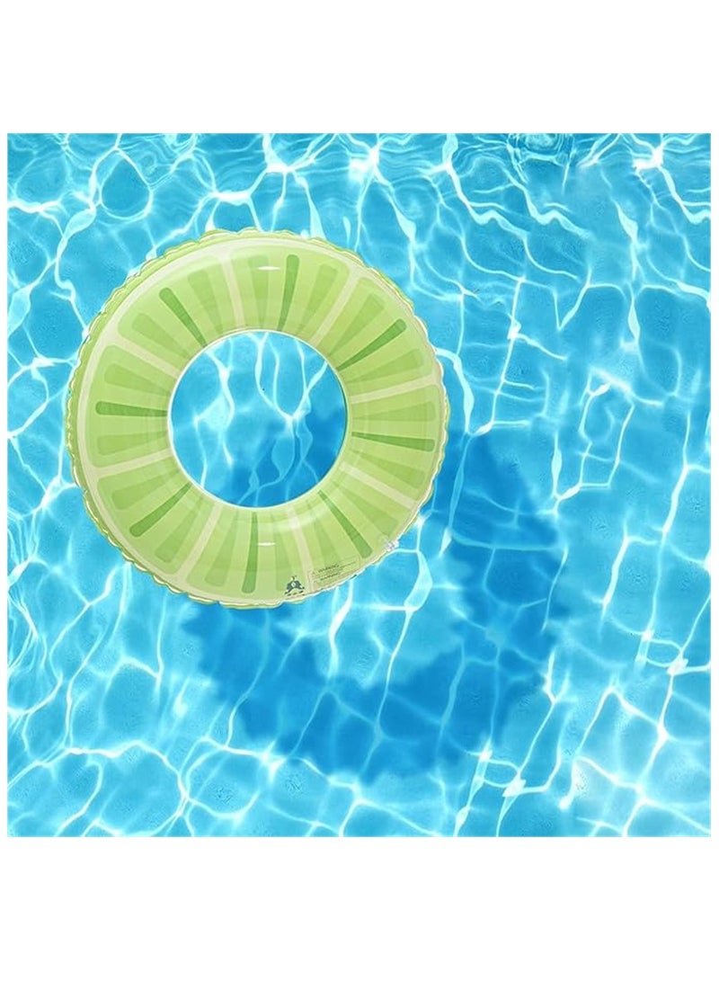 2 Pack Swim Ring, 90cm Diameter Inflatable Float Pool Swim Ring, Fruit Swim Tube Rings Colorful Pool Floaties Toys for Beach Pool Party for Kids and Adults (2Pack, 90cm, Lemon Green) - Image 3