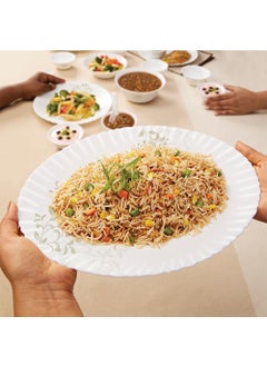 LARAH BY BOROSIL Larah by Borosil Ingot Fluted Series Opalware Dinner Set | 21 Pieces for Family of 6 | Microwave & Dishwasher Safe | Bone-Ash Free | Crockery Set for Dining & Gifting | Plates & Bowls | White  - Image 5