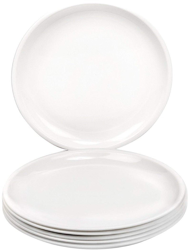 Everbuy® Microwave Safe & Unbreakable Plastic Round Full Plate & Bowl Set (Pack of 6 Plates & 6 Bowl Set.- 12 Pieces) - White Color (Made in India)