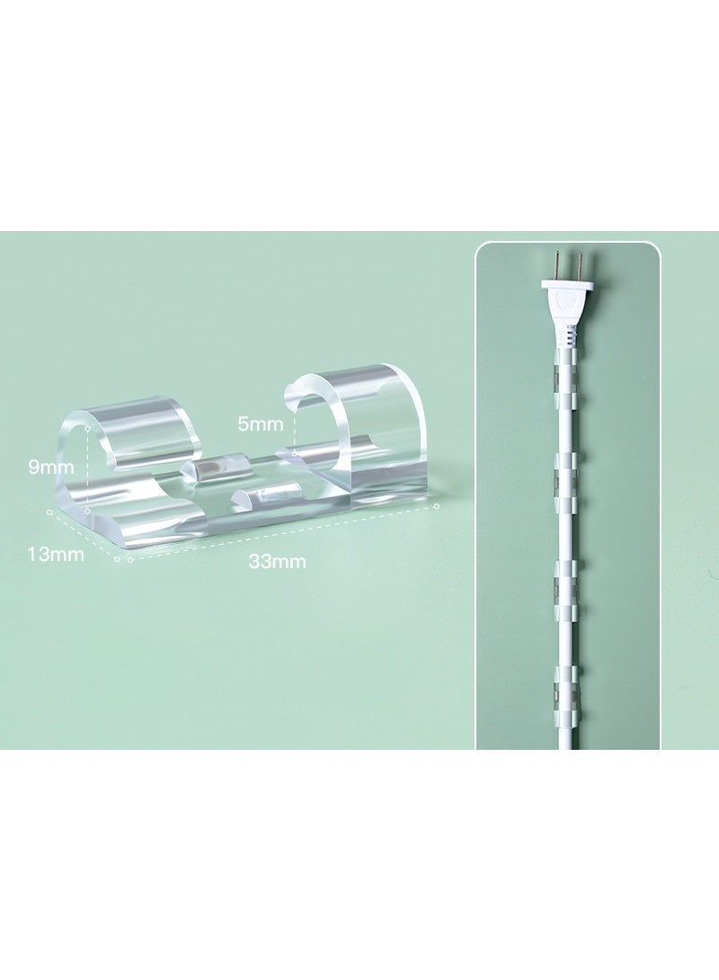 مجموعة 100 قطعة من مقاطع الكابلات اللاصقة الذاتية بدون ثقب ، مناسبة لكابلات البيانات ، كابلات الشبكة ، كابلات الماوس ، إلخ. - Image 4