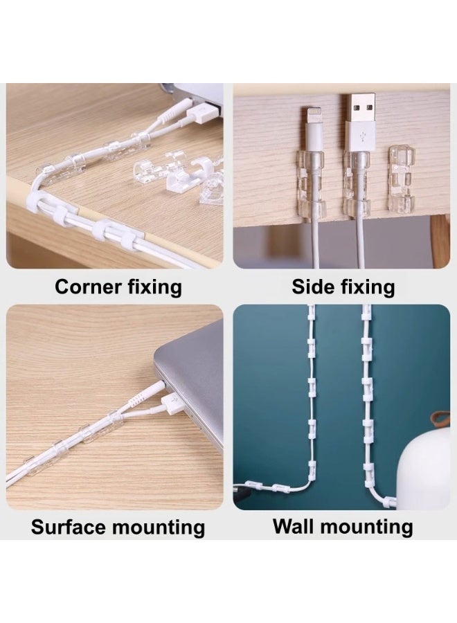 مجموعة 100 قطعة من مقاطع الكابلات اللاصقة الذاتية بدون ثقب ، مناسبة لكابلات البيانات ، كابلات الشبكة ، كابلات الماوس ، إلخ. - Image 2