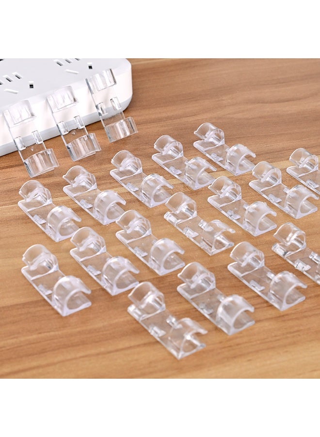 مجموعة 100 قطعة من مقاطع الكابلات اللاصقة الذاتية بدون ثقب ، مناسبة لكابلات البيانات ، كابلات الشبكة ، كابلات الماوس ، إلخ. - Image 1