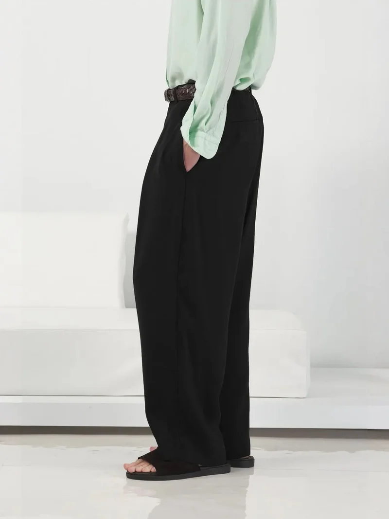 Giesto GIESTO Tailored Wide Leg Pleated Trousers