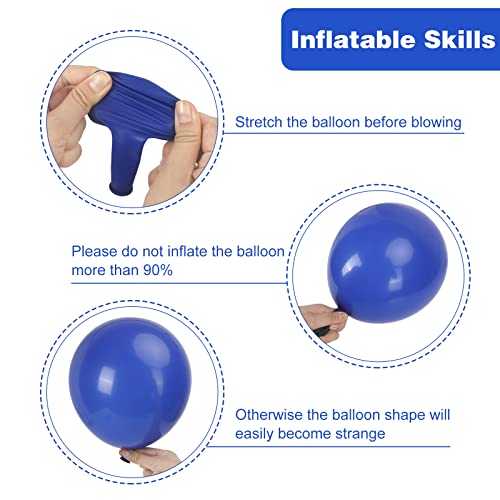 RUBFAC 129pcs Royal Blue Balloons Different Sizes 18 12 10 5 Inch, Blue Balloon Arch Kit Garland for Birthday Party Graduation Baby Shower Baseball Nautical Party Decoration - Image 3