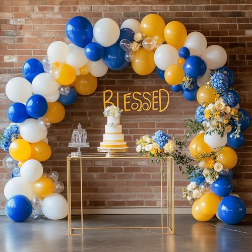RUBFAC 129pcs Royal Blue Balloons Different Sizes 18 12 10 5 Inch, Blue Balloon Arch Kit Garland for Birthday Party Graduation Baby Shower Baseball Nautical Party Decoration - Image 5