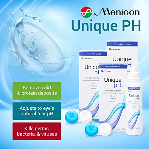 Menicon Unique pH Multi-Purpose Solution with RGP Lens Case.4 Fluid Ounce each - 3 Pack - Image 2