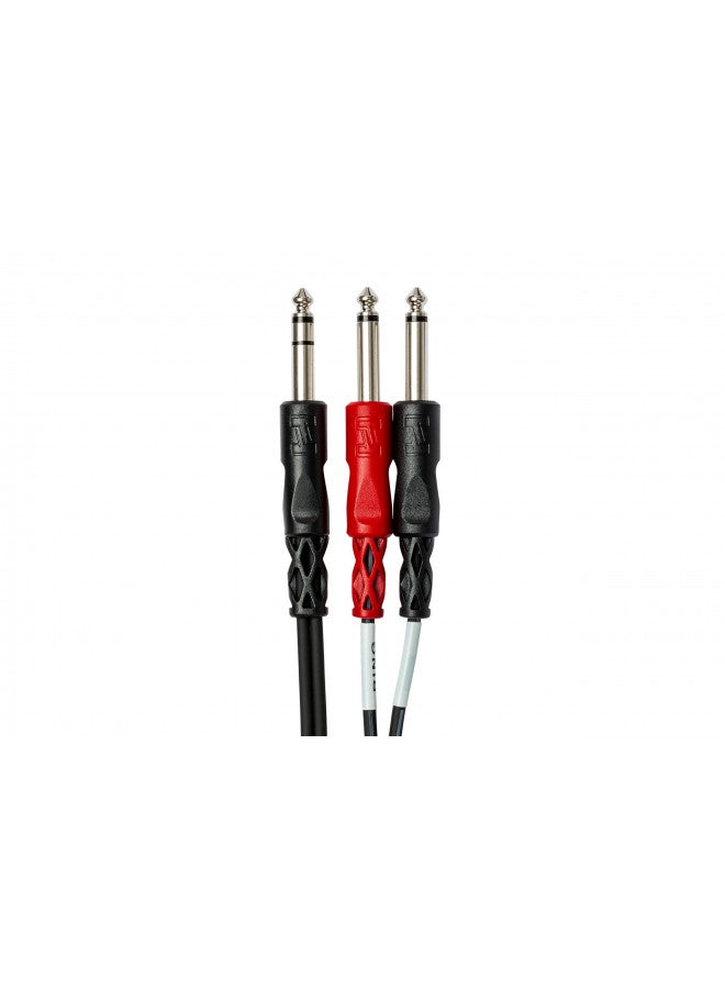 Hosa STP-202 1/4" TRS to Dual 1/4" TS Insert Cable, 2 Meters
