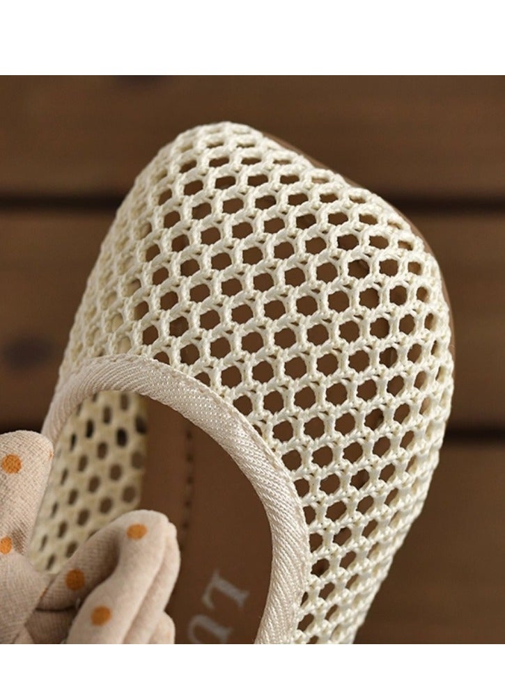 Mesh Bow Soft Soled Bean Shoes, Princess Shoes - Image 4