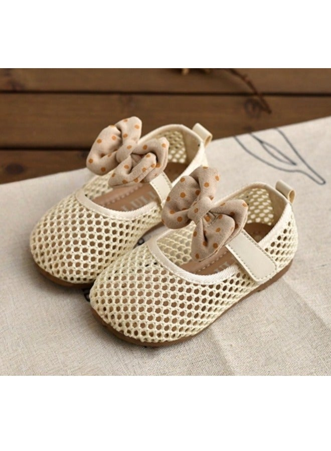 Mesh Bow Soft Soled Bean Shoes, Princess Shoes - Image 3