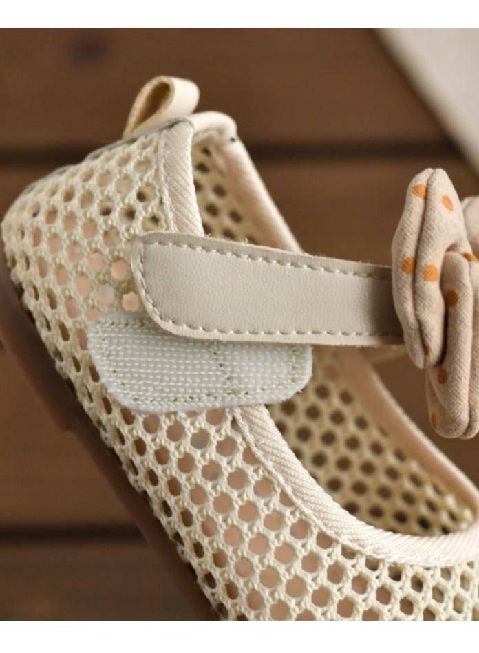Mesh Bow Soft Soled Bean Shoes, Princess Shoes - Image 5