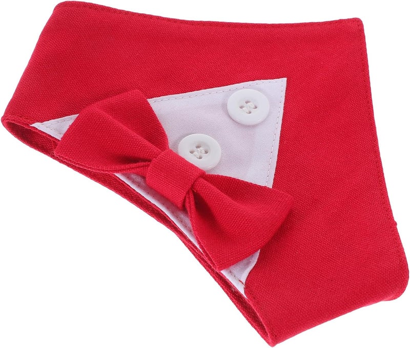 GALPADA Dog Wedding Bandana Collar Crimson Xs Pet Party Scarf with Bow Tie Dog Suit Collar Holiday Celebration - Image 1