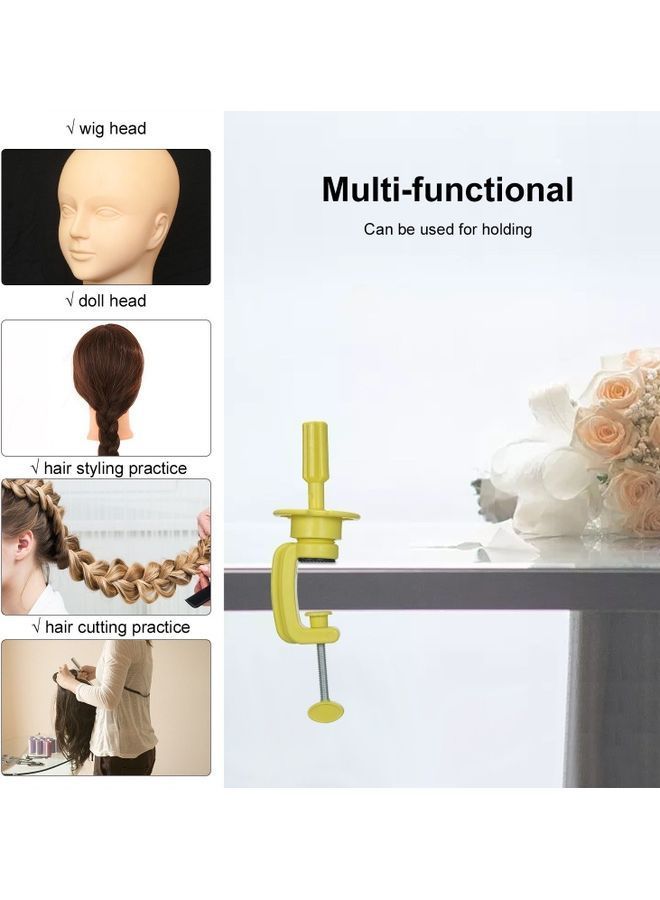NIBEMINENT Mannequin Head Holder Clamp Stand Yellow 18.5x15x5.5cm - Image 3