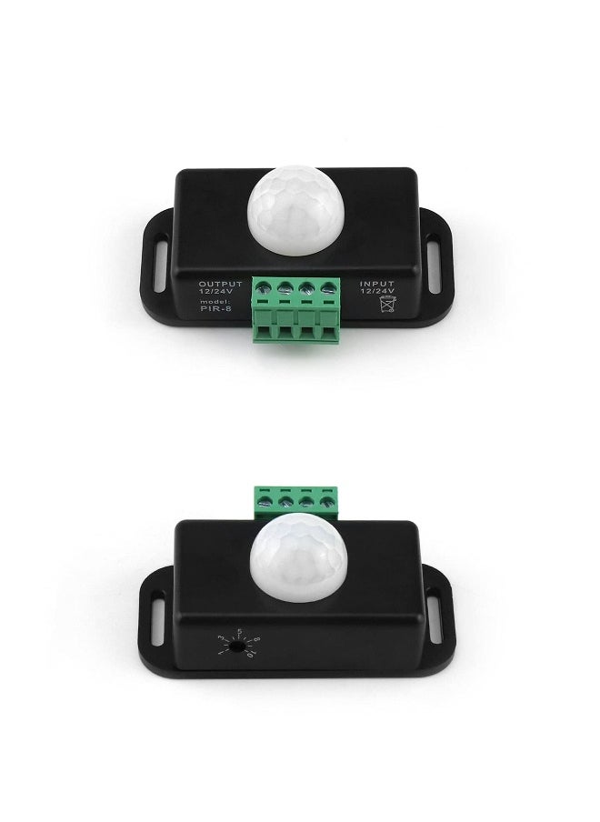 2 Pack Body Infrared Light Switch, 12V/24V PIR Motion Sensor Switch for LED Light Strip Automatic,  Controller LED Strips Lighting