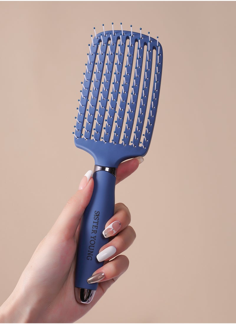 Sister Young - Sister Young OVIA Soft Nylon Pin Detangler Hair Brush (Blue) - Image 1