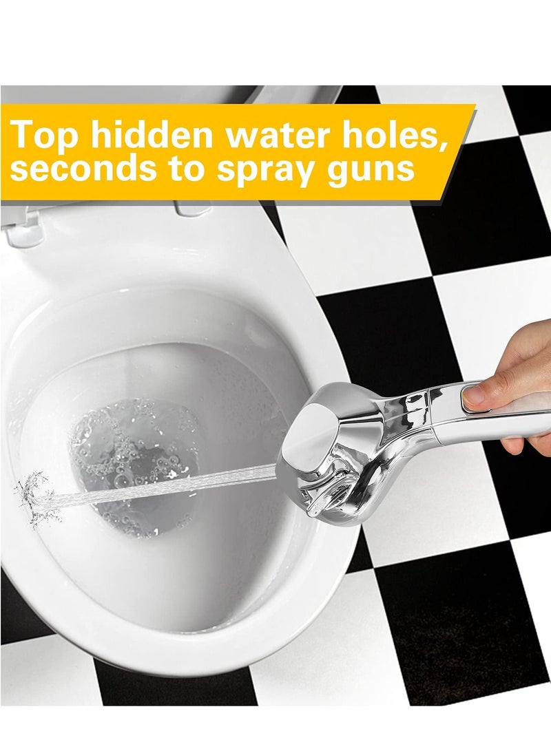 NIBEMINENT Shower Head, Universal High Pressure Heads, Stainless Steel Chrome Finish Bath Showerhead with 4 Spray Modes, Double Boost Water Saving Handheld 1.5m Hose Silver - Image 5