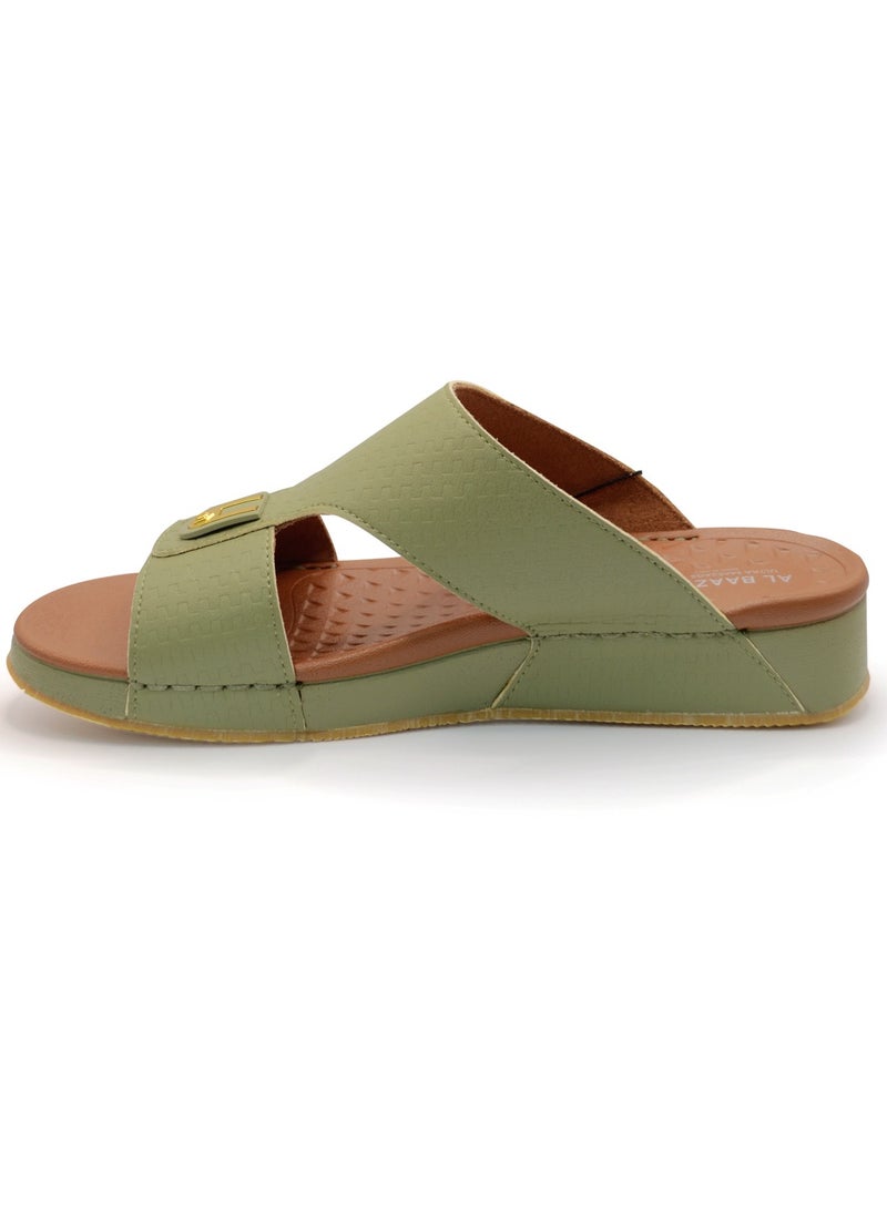 AL BAAZ - Al Baaz Green Arabic Sandals for Men - Traditional Leather Men Sandals - Image 1