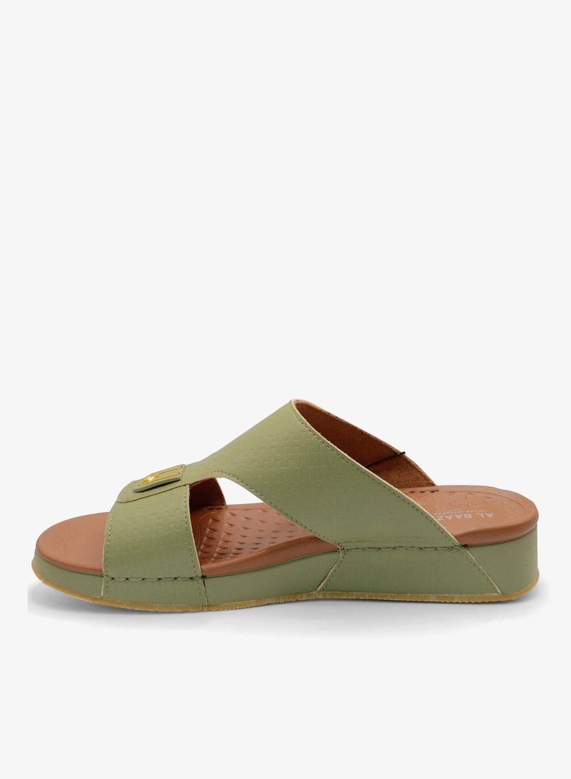 Al Baaz Green Arabic Sandals for Men - Traditional Leather Men Sandals - Image 1