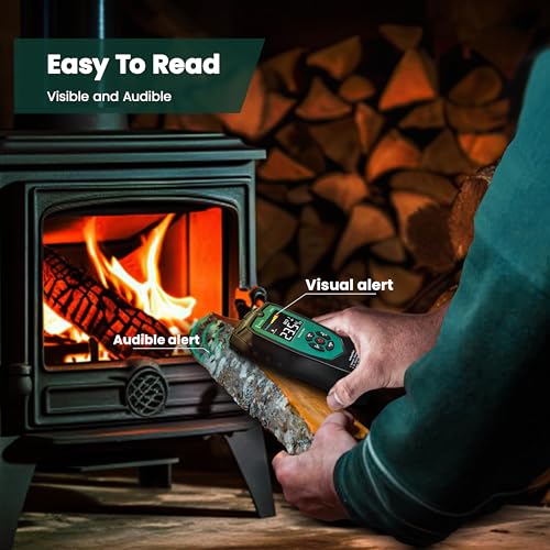 ERICKHILL Pinless Wood Moisture Meter, Non-Destructive Wall Moisture Meter for Drywall Masonry Building Material Dampness Inspection Mold Detector Device, Detects up to 2-inch Below Surface - Image 4