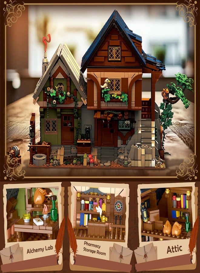 GHOOI Medieval Mystic Cabin Building Blocks Set, 2225 PCS Fantasy Cottage Modular House with Detailed Interior, Large Medieval Architecture Construction Toy for Teens & Adults, Display Collectible Model - Image 3