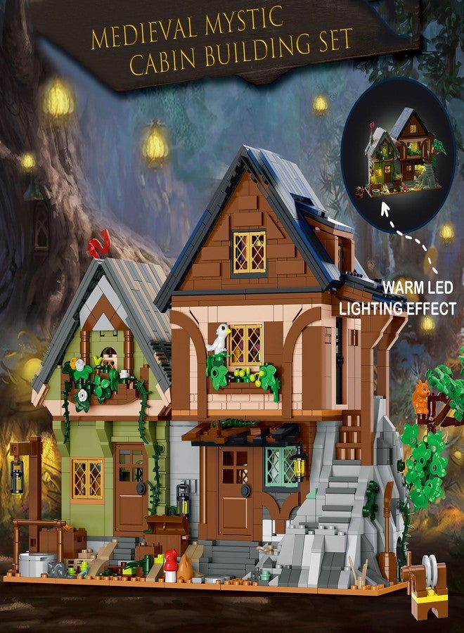 GHOOI Medieval Mystic Cabin Building Blocks Set, 2225 PCS Fantasy Cottage Modular House with Detailed Interior, Large Medieval Architecture Construction Toy for Teens & Adults, Display Collectible Model - Image 2