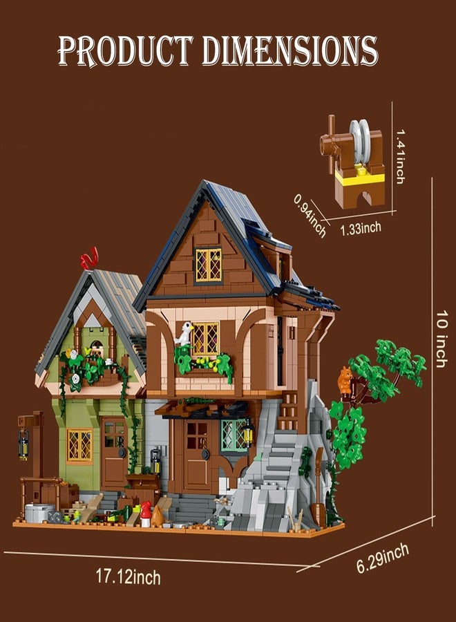 GHOOI Medieval Mystic Cabin Building Blocks Set, 2225 PCS Fantasy Cottage Modular House with Detailed Interior, Large Medieval Architecture Construction Toy for Teens & Adults, Display Collectible Model - Image 4