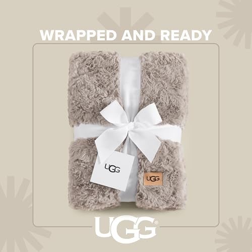 UGG Adalee Faux Fur Throw Blanket, Luxury Cozy Fluffy Blanket for Living Room or Bedroom, Decorative Double-Sided Fuzzy Throw, Machine Washable Spring Decor, 50-inch x 70-inch, Oyster Brown - Image 5