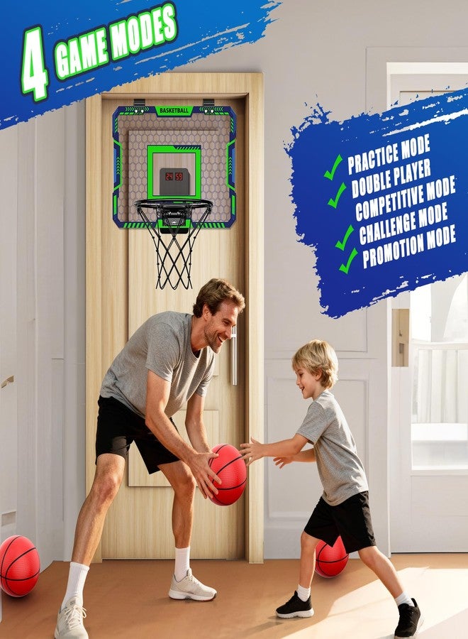 MIROTEE Indoor Basketball Hoop for Kids, Over The Door Mini Basketball Hoop with Scoring & Countdown, Remote Control, 3 Balls & Sound Effects, Birthday & Christmasl Toys Gifts for 4-12 Year Old Girls Boys - Image 5