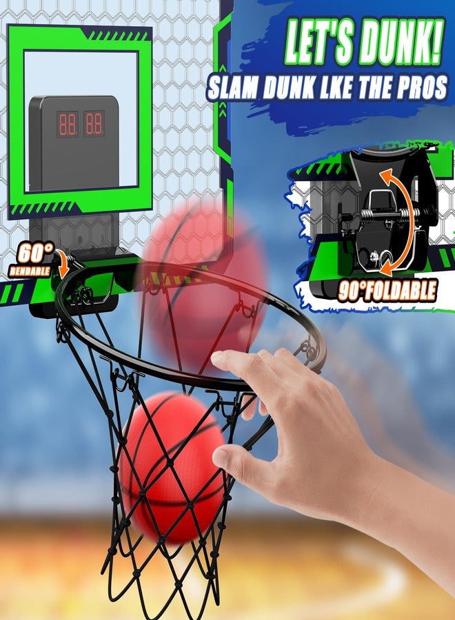 MIROTEE Indoor Basketball Hoop for Kids, Over The Door Mini Basketball Hoop with Scoring & Countdown, Remote Control, 3 Balls & Sound Effects, Birthday & Christmasl Toys Gifts for 4-12 Year Old Girls Boys - Image 3